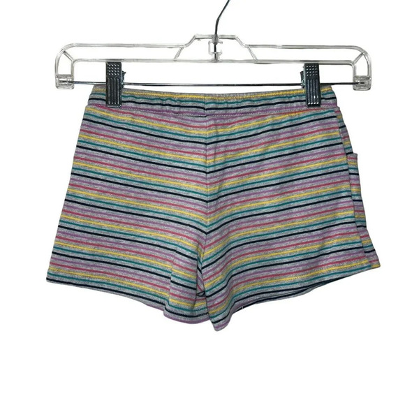 Carters Girls Rainbow Knit Shorts Size 7 Elastic Waist Pockets Lounge Play Kids - Picture 2 of 5